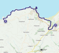 Trellew to Hayle via coast route