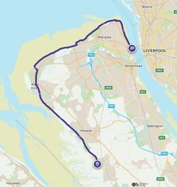 Neston to birkenhead walking route